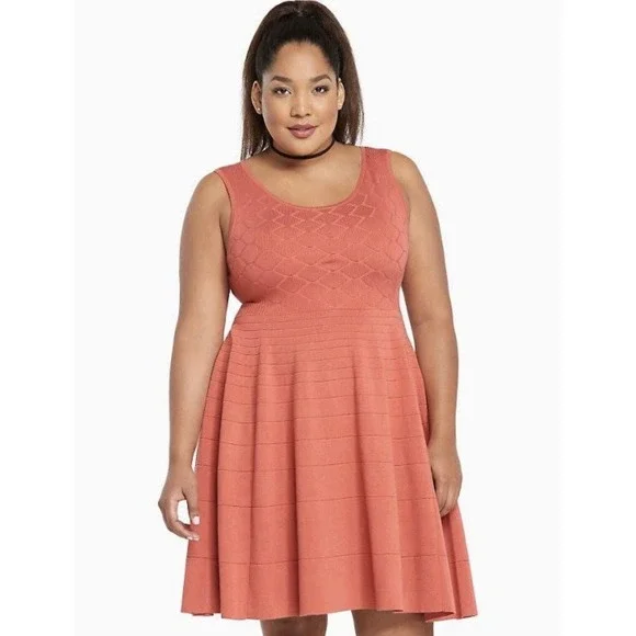 green emerald velvet dress Jessica London Women's Plus Size Fit and Flare Sweater Dress main image 0